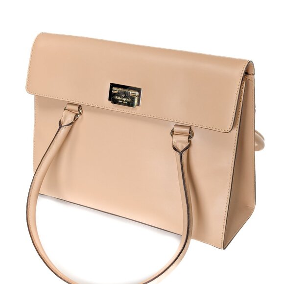 KATE SPADE Leather Gold Clasp Harwood Place Sinclair Nude Hand Bag - Picture 4 of 16